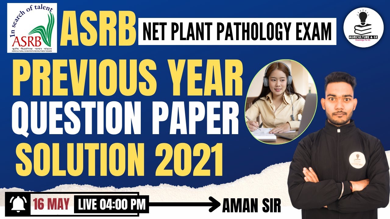 ASRB NET Plant Pathology Previous Year Paper Solution 2021 | ASRB NET Plant Pathology Exam PYQ 2021