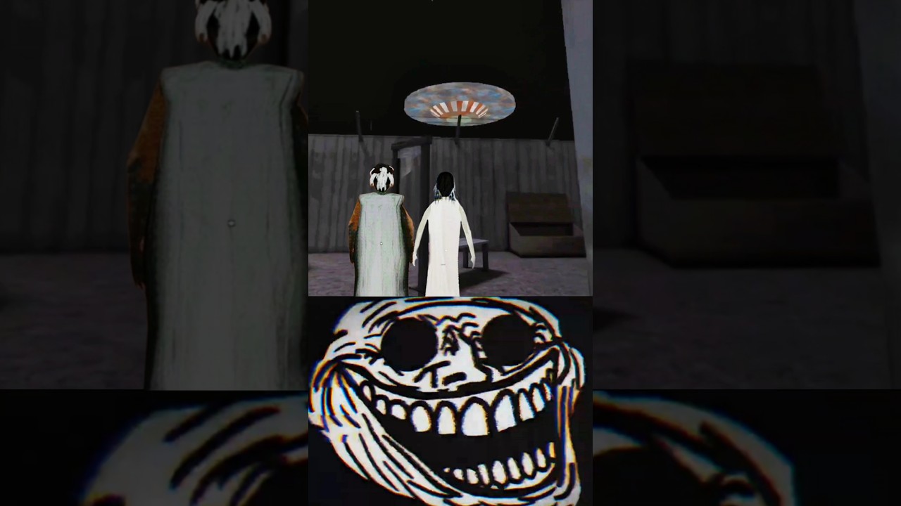 Playing on Granny UFO Escape Secens 😈 Troll Face #shorts #granny #trollface