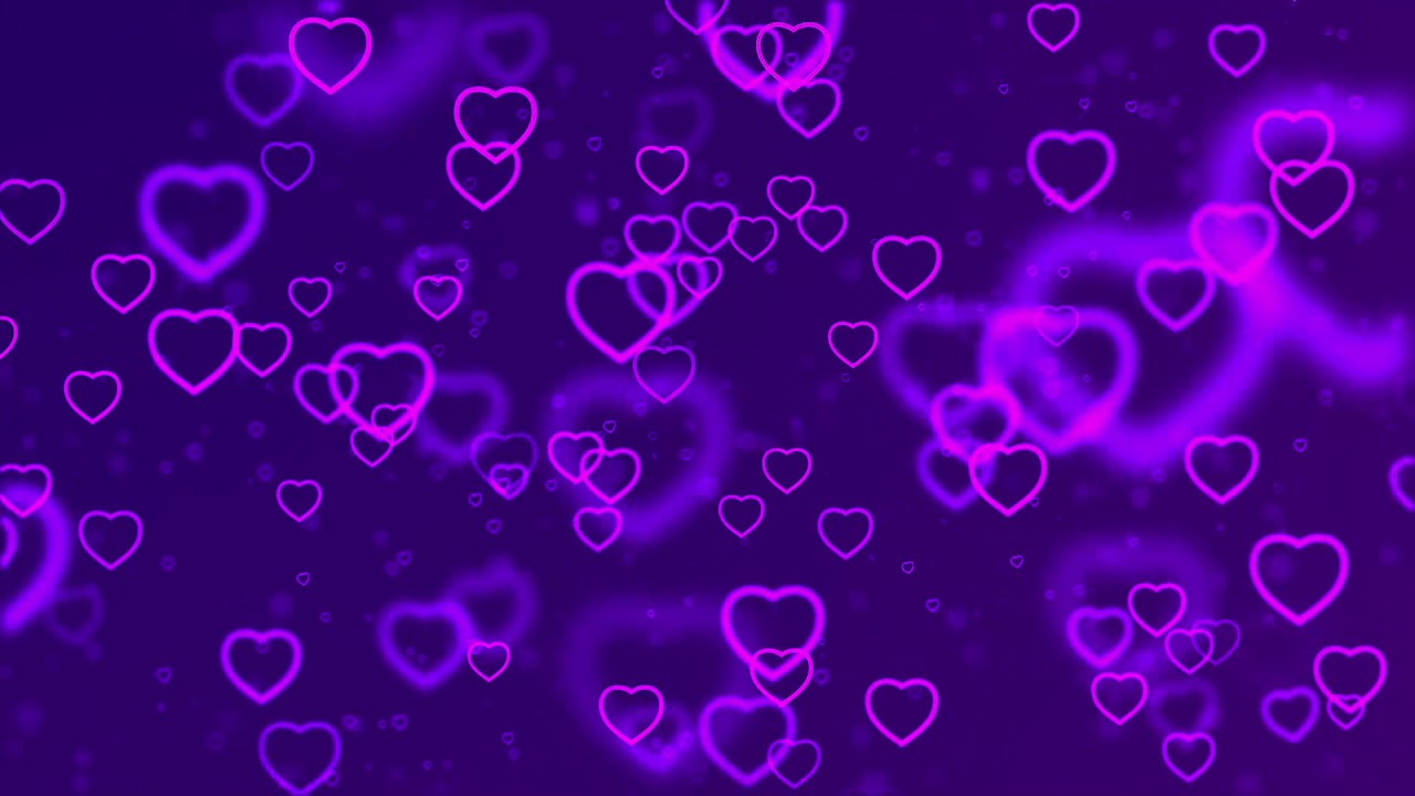 Two-hour relaxing screensaver with Valentine's day abstract background, flying hearts