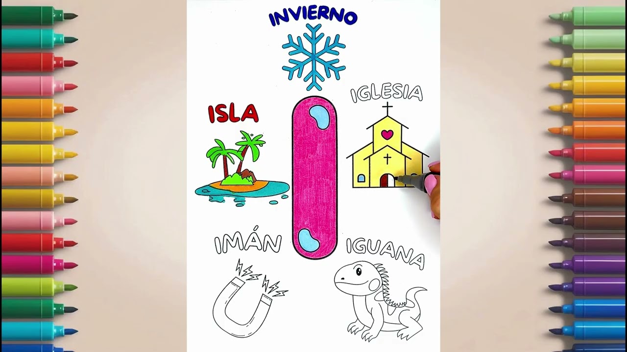 Coloreamos la letra I – dibujos divertidos para niños