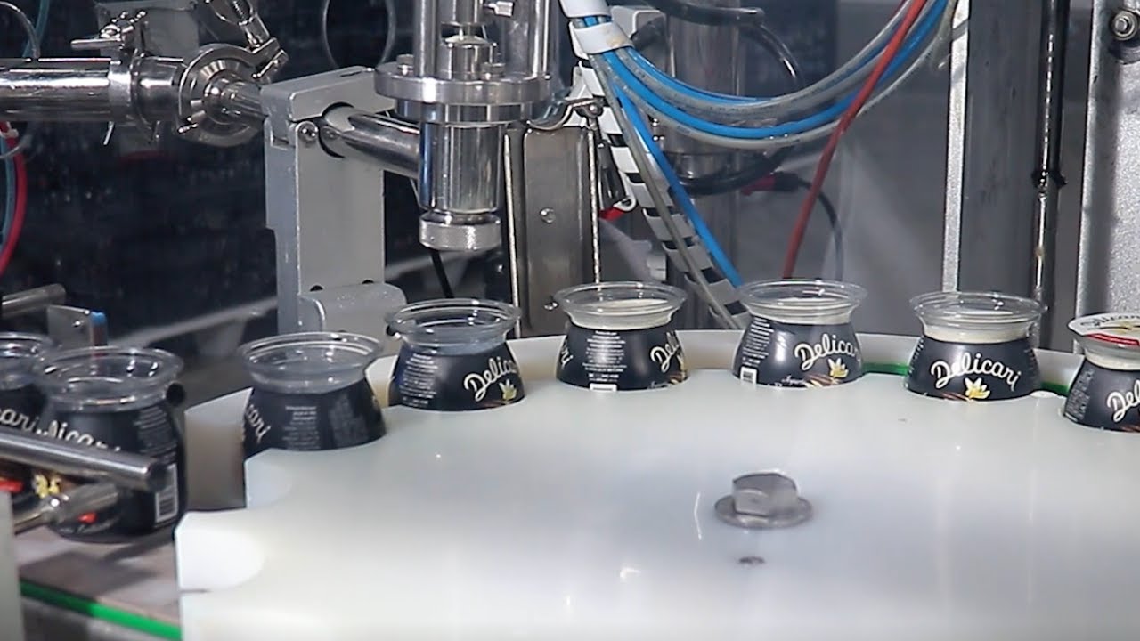 Envasadoras autom&aacute;ticas DELGO na f&aacute;brica de iogurtes e sorvetes DELICARI