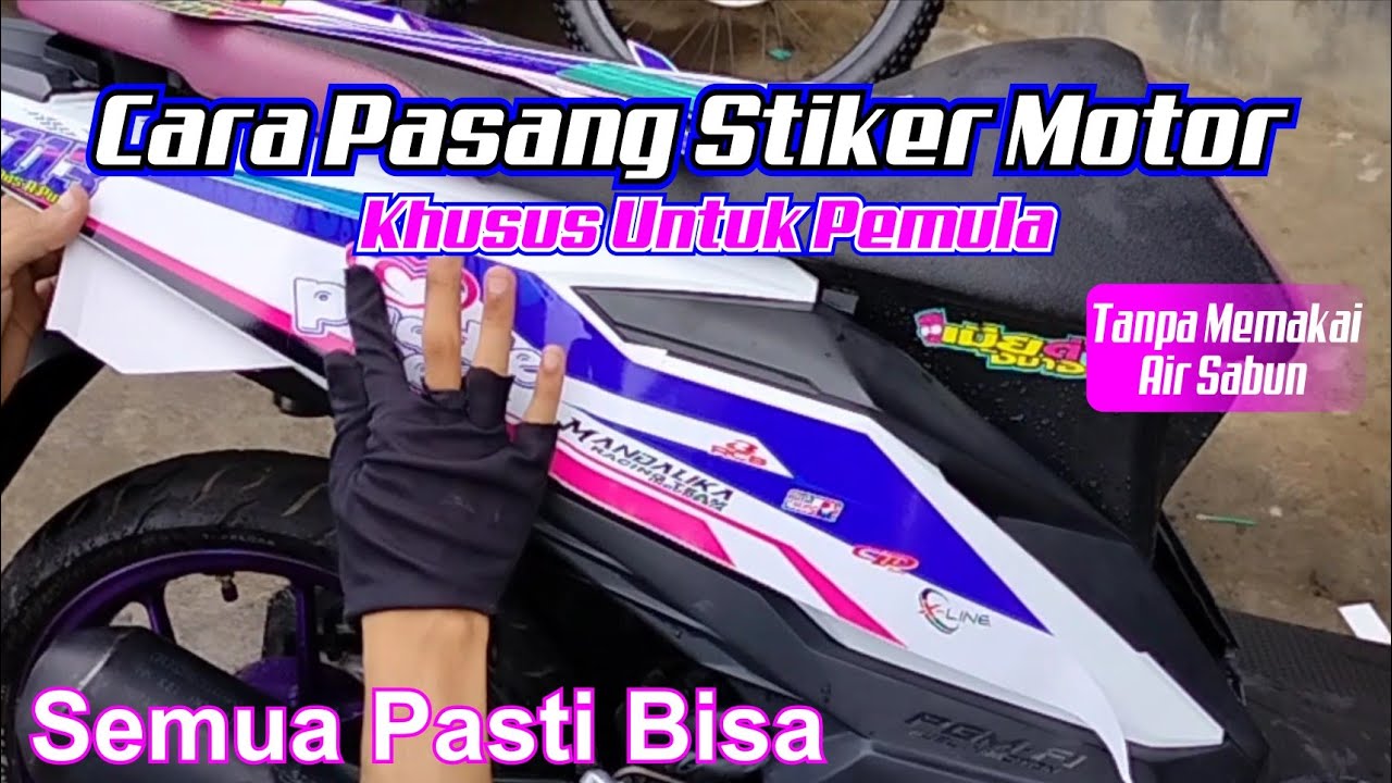 cara pasang stiker motor dengan mudah #motovlog #stikermotor #stripingmotor #hondabeat #beatcbsiss