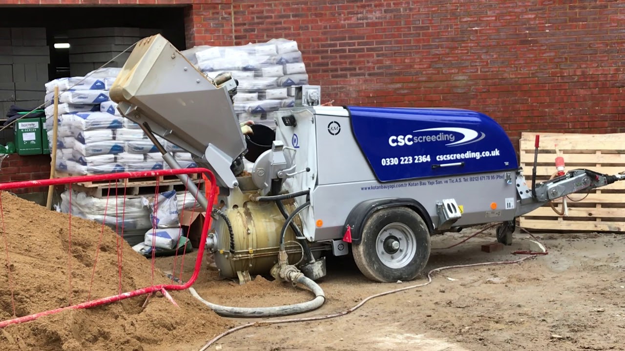 Loading a Mortel Meister Screed Pump at a project in High Wycombe