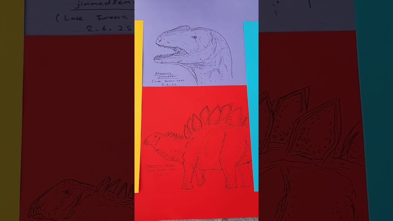 Late Jurassic Dinosaurs of the Morrison Formation, USA, 150 million years old! Fanart in byro pen