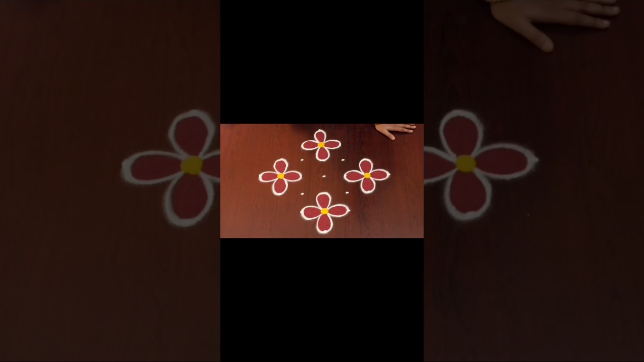 7&times;1dots easy rangoli|daily muggulu|thipkyanchi,festival rangoli|#shorts#Rang kaa Rangoli