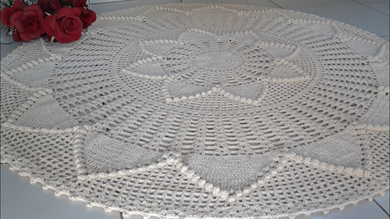 Tapetão redondo em CROCHÊ SOL com ponto pipoca parte1/3 #trecosetarecocrochet #crochet #diy