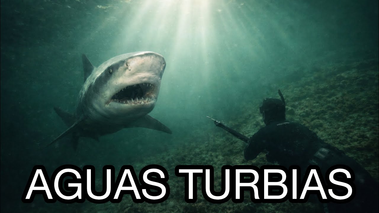 PESCA submarina I AGUA TURBIA con TIBURONES  