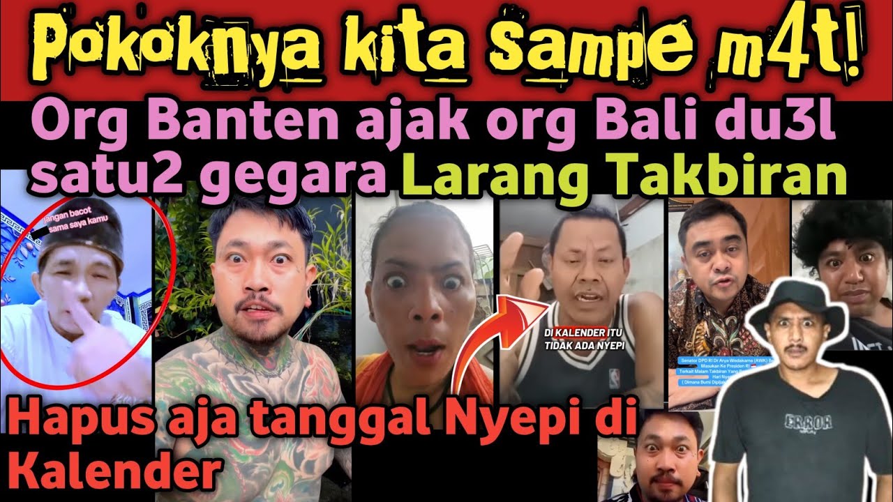 Pria Bali mata melotot dicari Umat Muslim! Tantang du3l sampe m0dy4r gegara perkara Nyepi n Takbiran