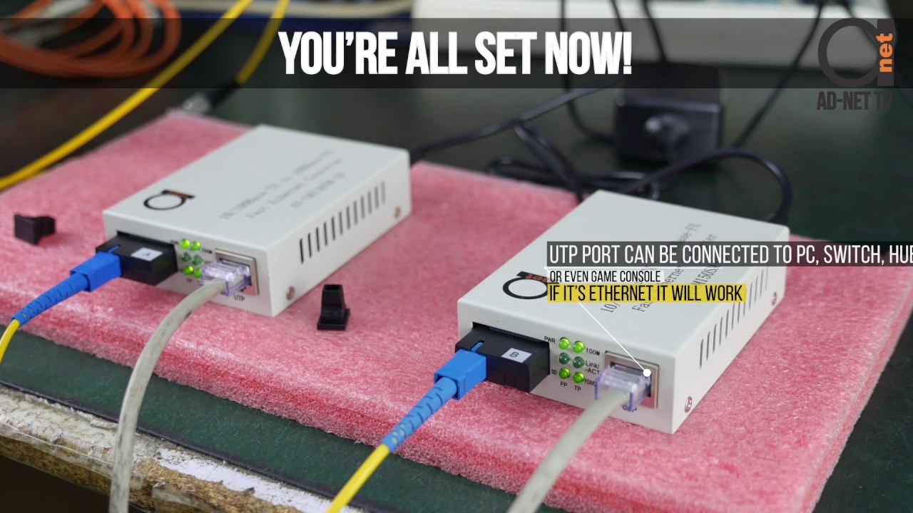 WDM 20 km Single Fiber Fast Ethernet Media Converters Installation
