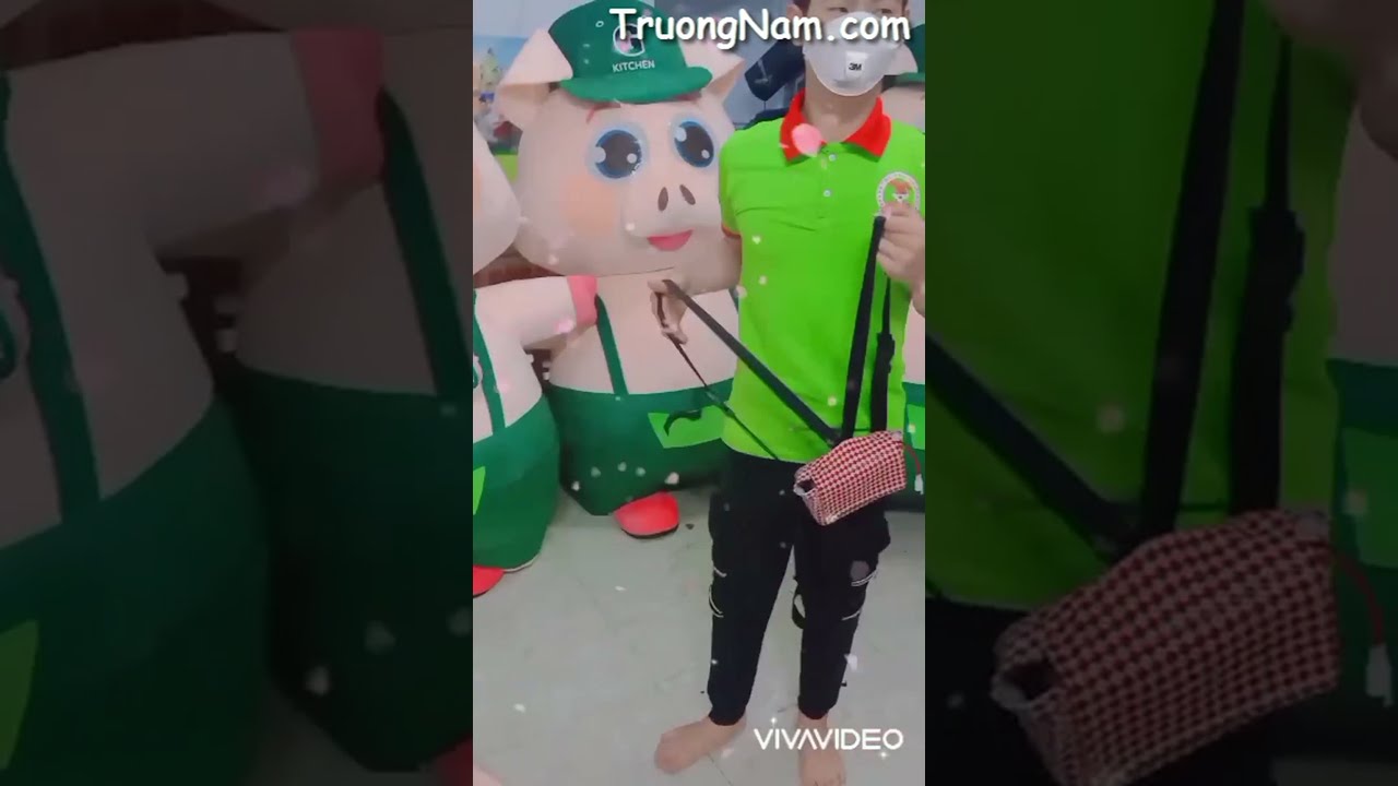 Hướng dẫn cách mặc mascot hơi - Mascot Heo G KITCHEN - INFLATABLE MASCOT COSTUME - Mascot Trường Nam