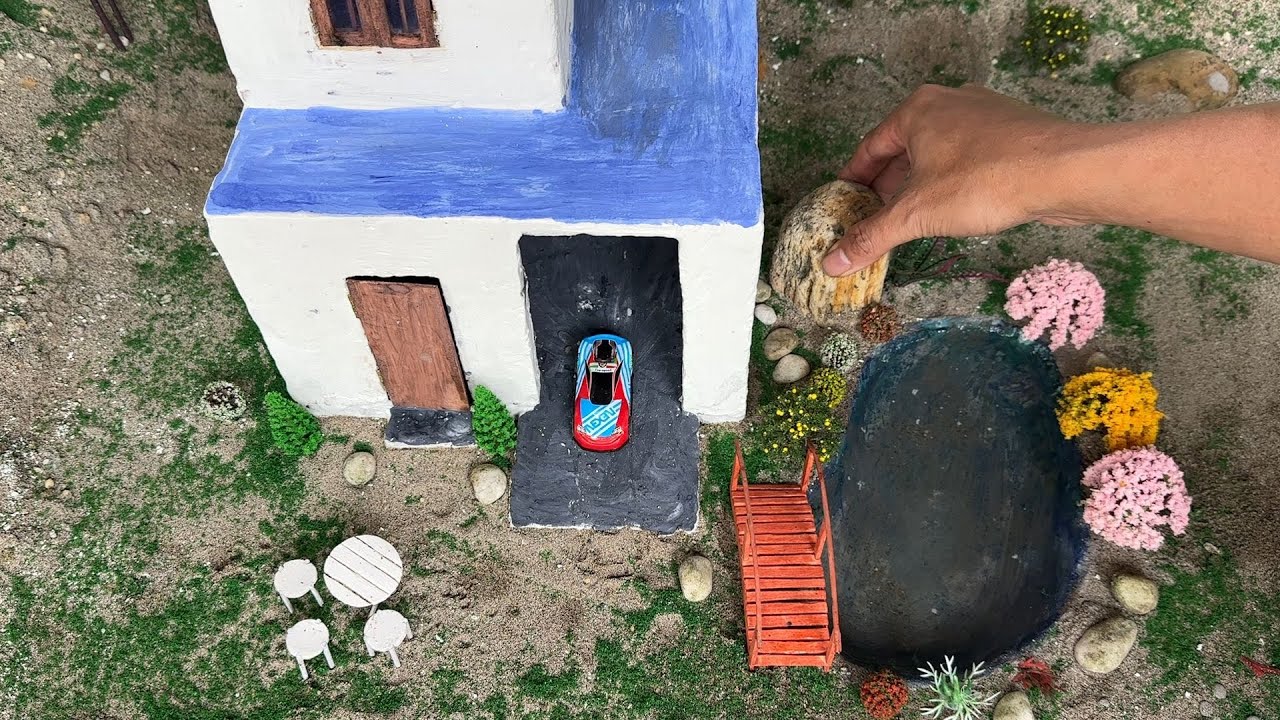 Building a DIY Mini House with Fish Pond | Mini Garden Landscape