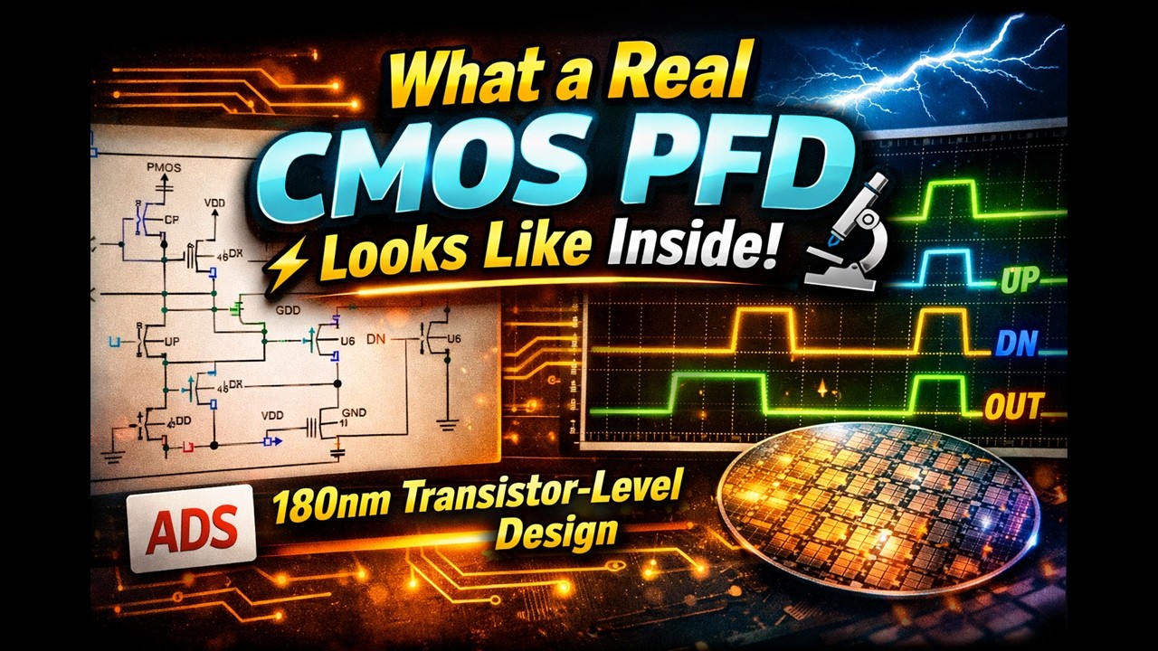 What a Real CMOS PFD Looks Like Inside ⚡🔬 | 180nm Transistor-Level IC Design (ADS)