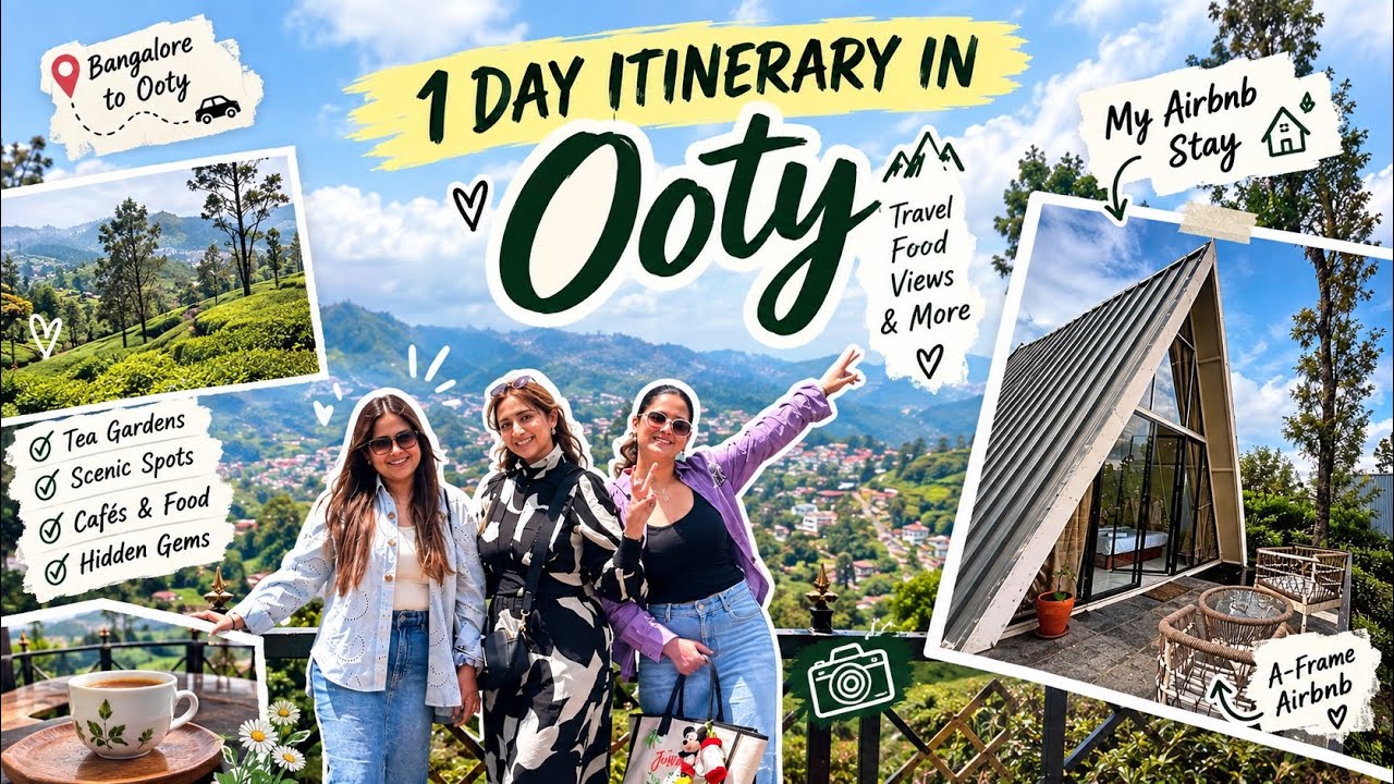 1 DAY OOTY ITINERARY 🌿 | Best Places to Visit, Cafes & A-Frame Airbnb Stay | Ooty Travel Vlog