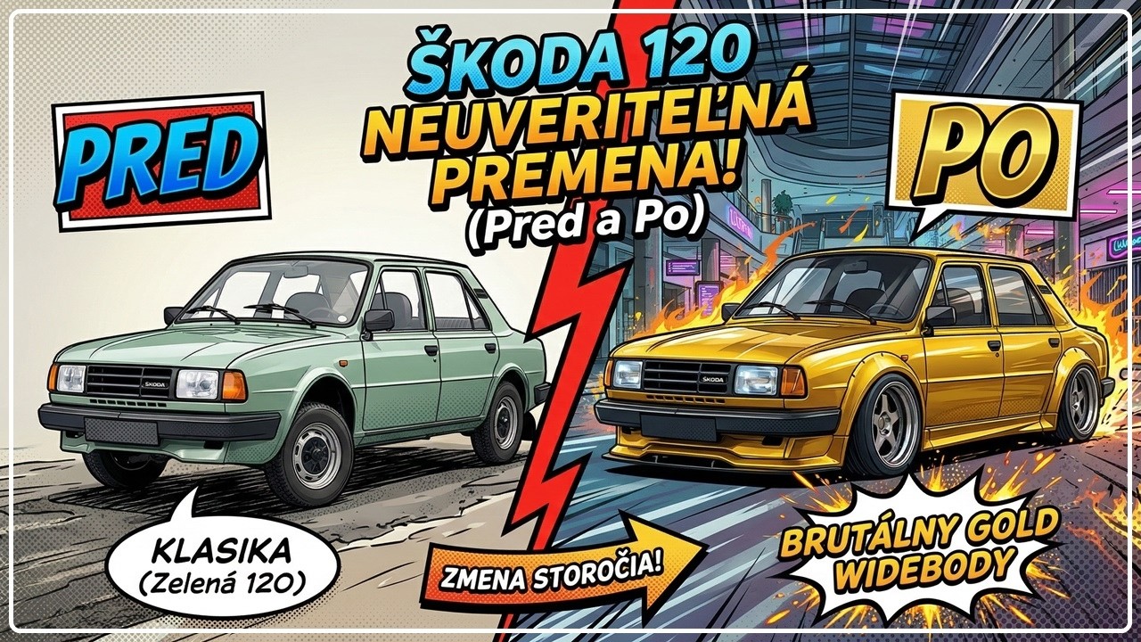ŠOKUJÚCA PREMENA! 😱 Zo starej Škody 120 vznikol tento brutálny widebody gold monster!