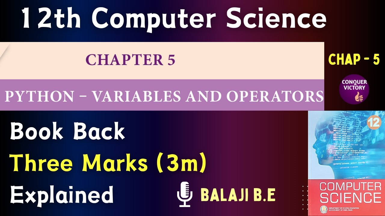 12th Computer Science | Chapter 5 - Book Back Three Marks answers | Important three marks | Tamil