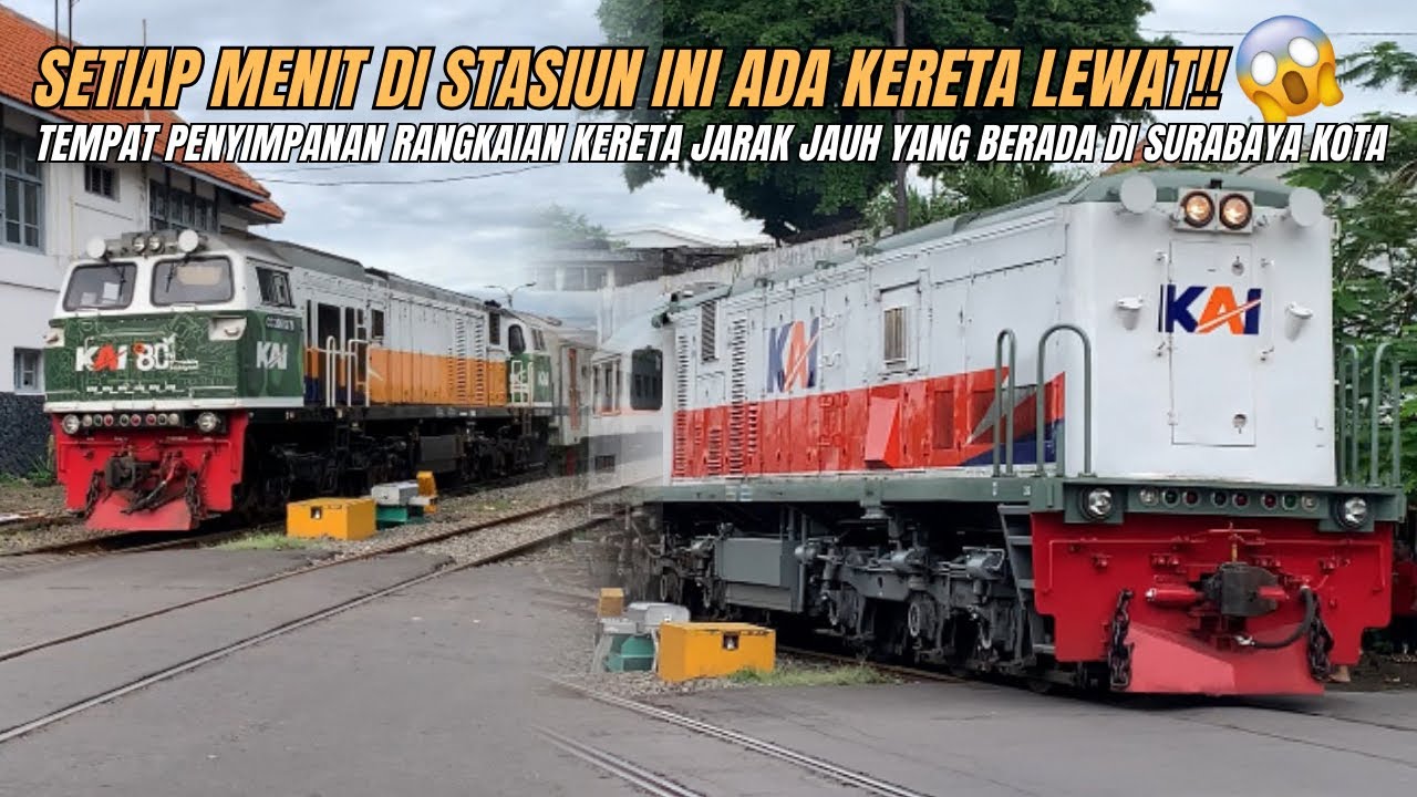 NON-STOP❗️REKOR FREKUENSI KERETA API TERBANYAK DI JANTUNG SURABAYA⁉️