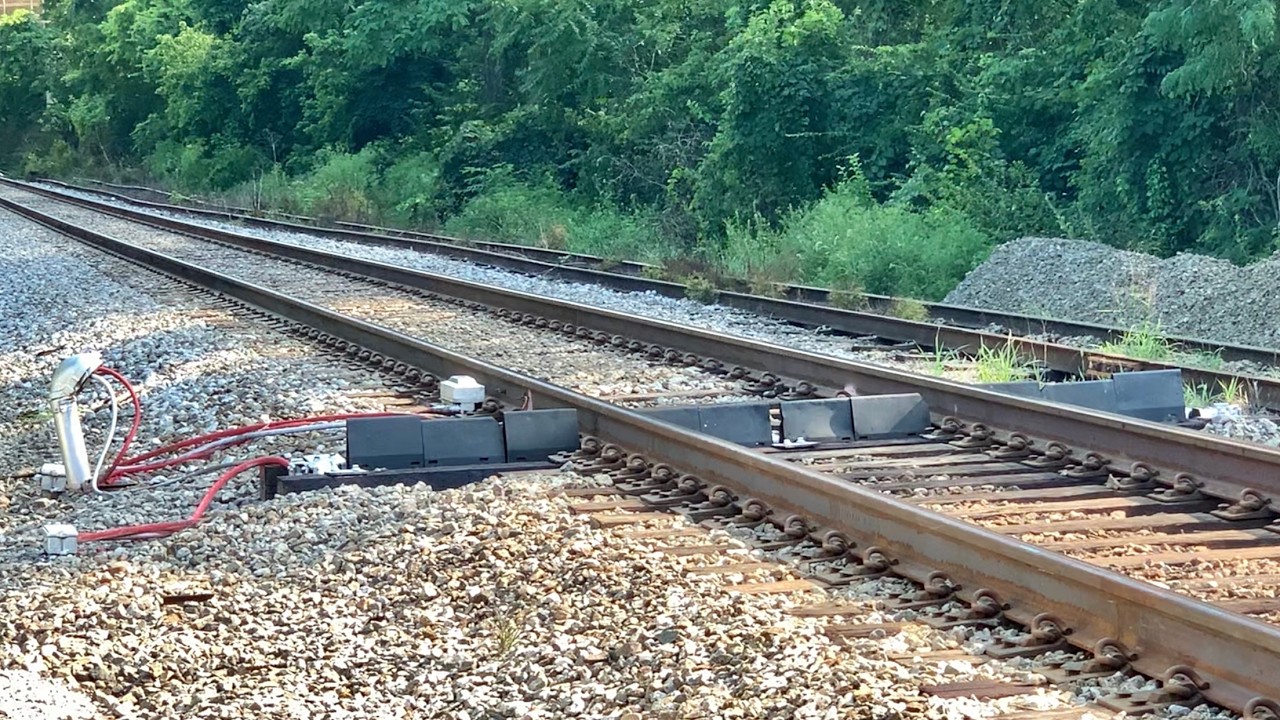 Smoking Locomotive Leaks Oil & Stops Traffic For 3 Hours, Defect Detector, Trains Both Sides Of Me