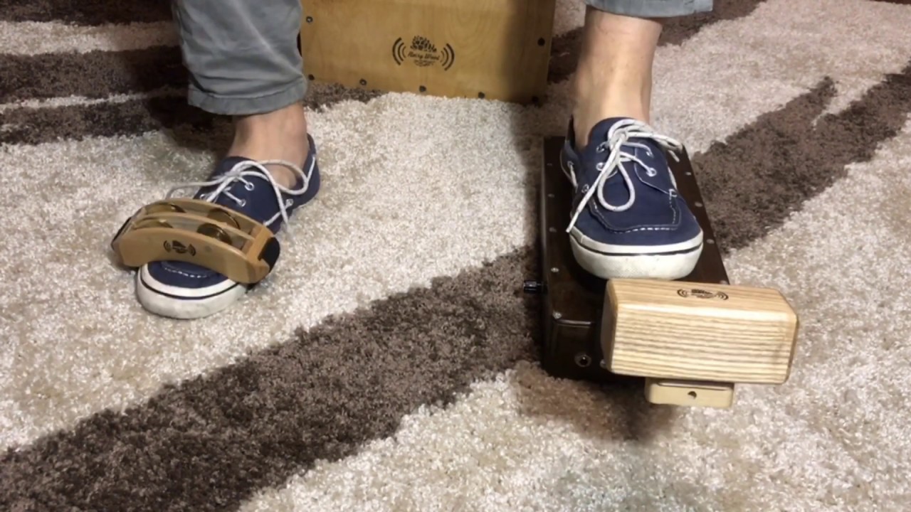 How to play with Electroacoustic Stomp box foot percussion with tambourine and shaker by Noisy Wood