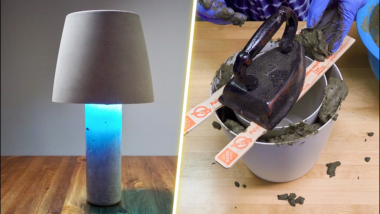 DIY Concrete Lamp Shade Light