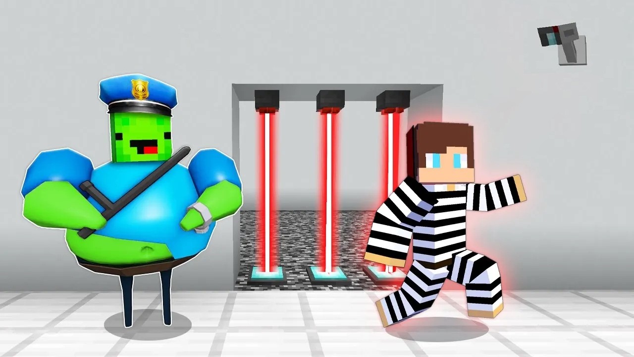 JJ and Mikey Become BARRY in ROBLOX PRISON CHALLENGE in Minecraft / Maizen animation