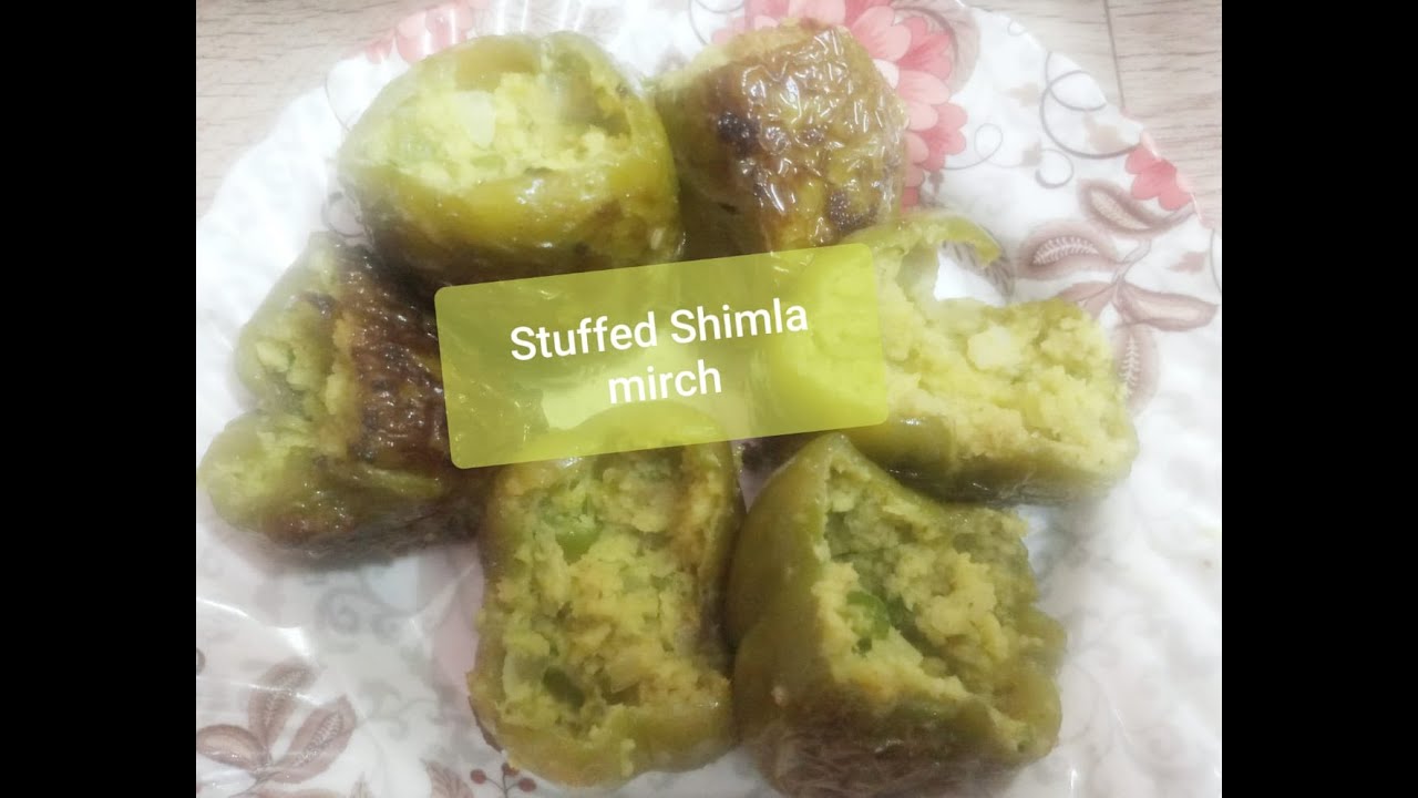 Stuffed Shimla mirch with coconut filling | Bharwa Shimla mirch| Bharleli Dhobli mirchi.