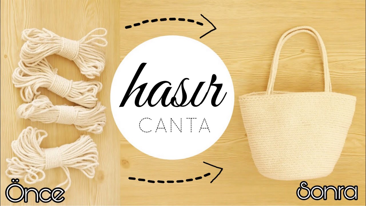 HASIR ÇANTA DİKİMİ | FİYONKLU BONE BAĞLAMA | DIY STRAW BAG