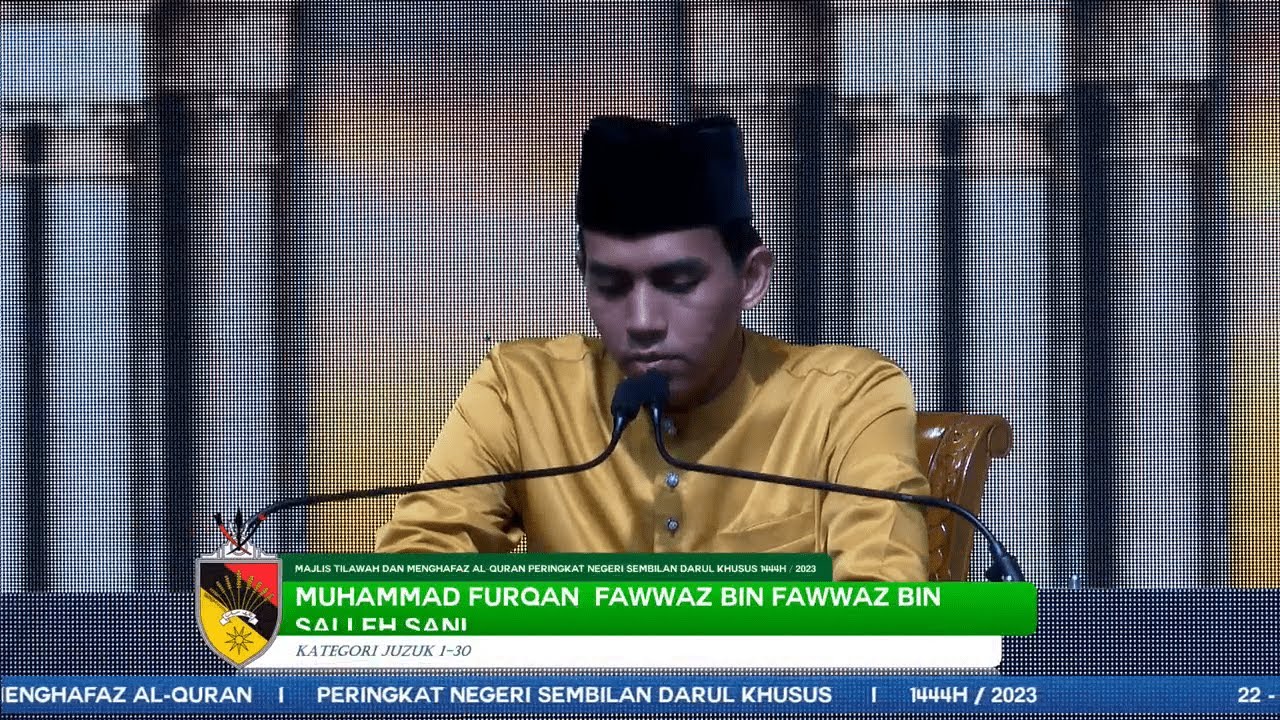 Majlis Menghafaz Al-Quran Peringkat Negeri Sembilan 2023 (1-30 Juz) – Furqan Fawwaz Salleh Sani