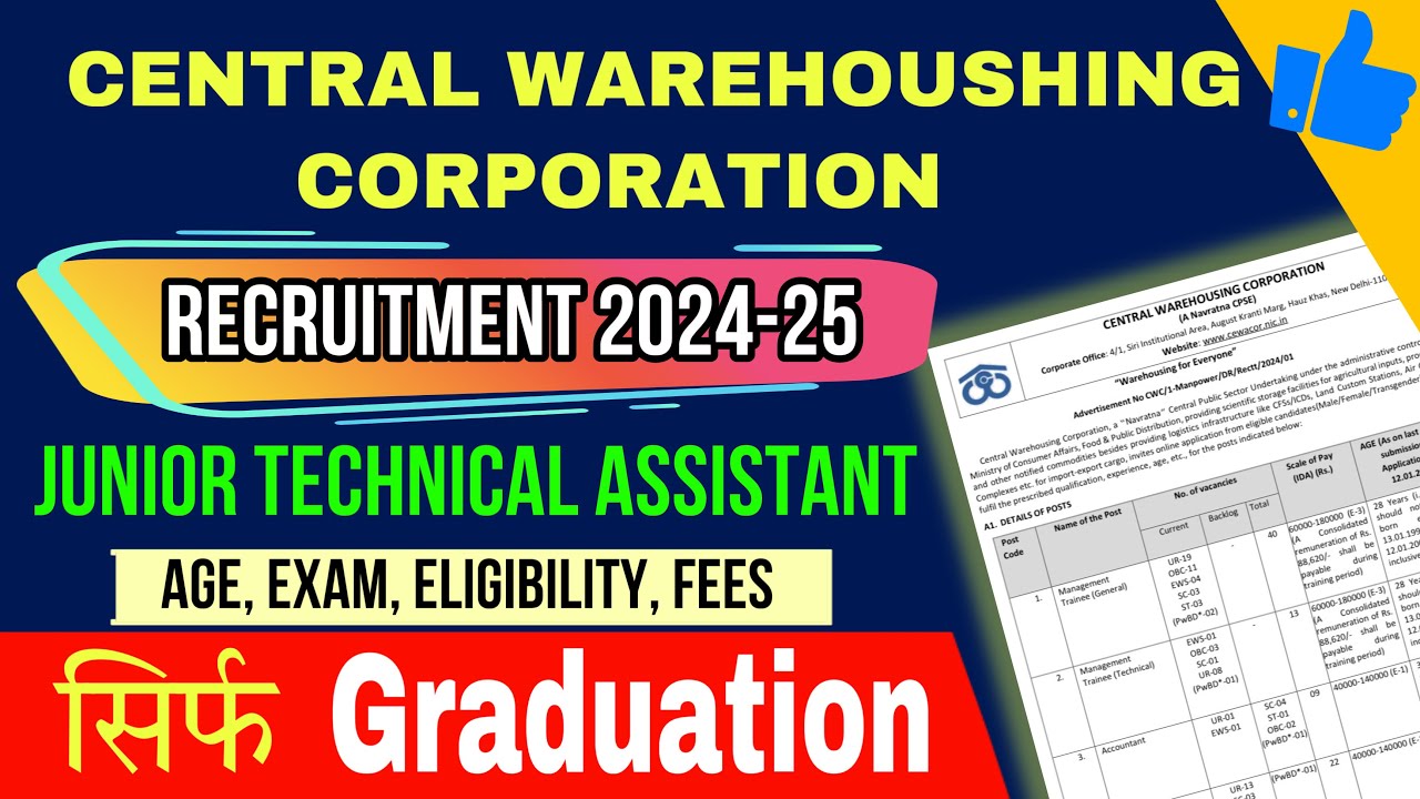 CWC Recruitment 2024 | Central Warehousing Corporation Recruitment 2024 | Complete Information