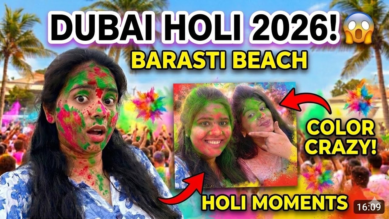 Holi Celebrations 2026 | Telugu Vlog | Colors, Fun & Family Festival 🎨”||Dubai lo konaseema ammayi 