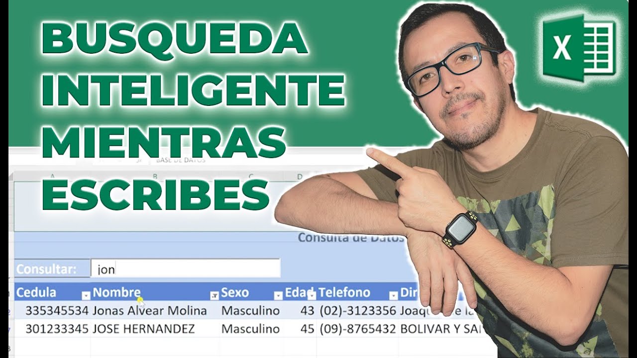 Cómo hacer una #BUSQUEDA #INTELIGENTE en #Excel, mientras ESCRIBES van APARECIENDO los RESULTADOS.