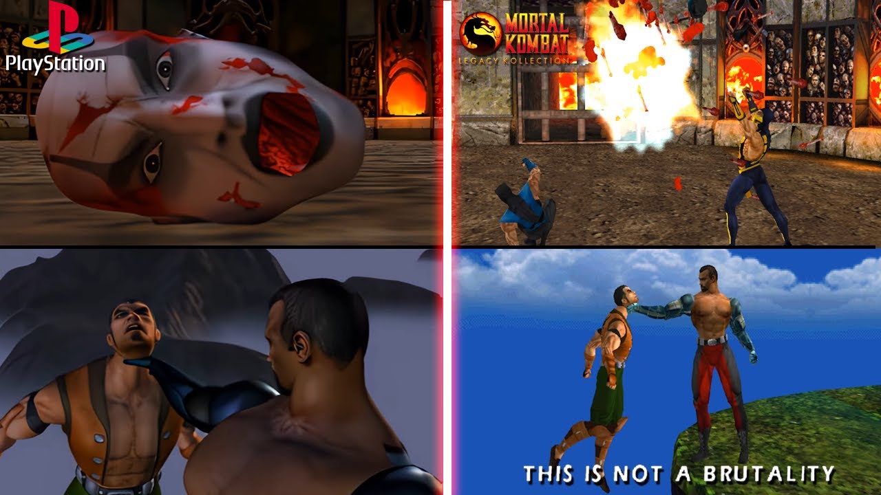 Mortal Kombat 4 - All Endings Comparison - (PlayStation vs Legacy Kollection)