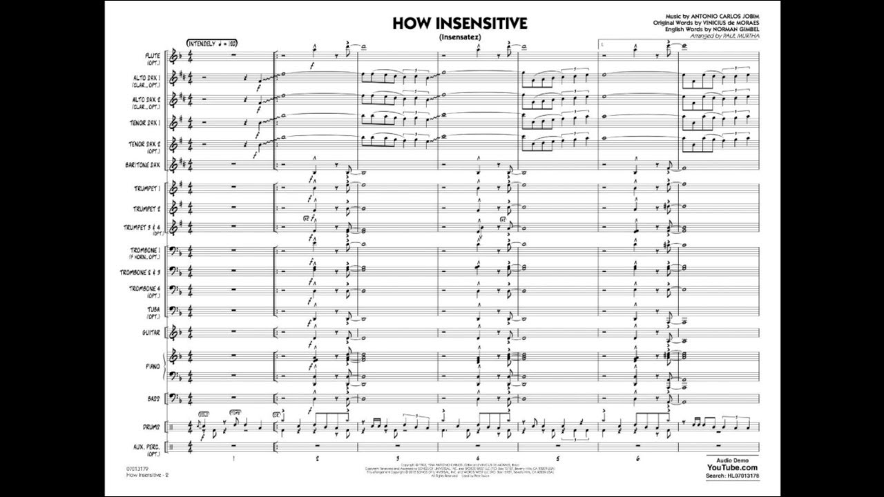 How Insensitive (Insensatez) by Antonio Carlos Jobim/arr. Paul Murtha