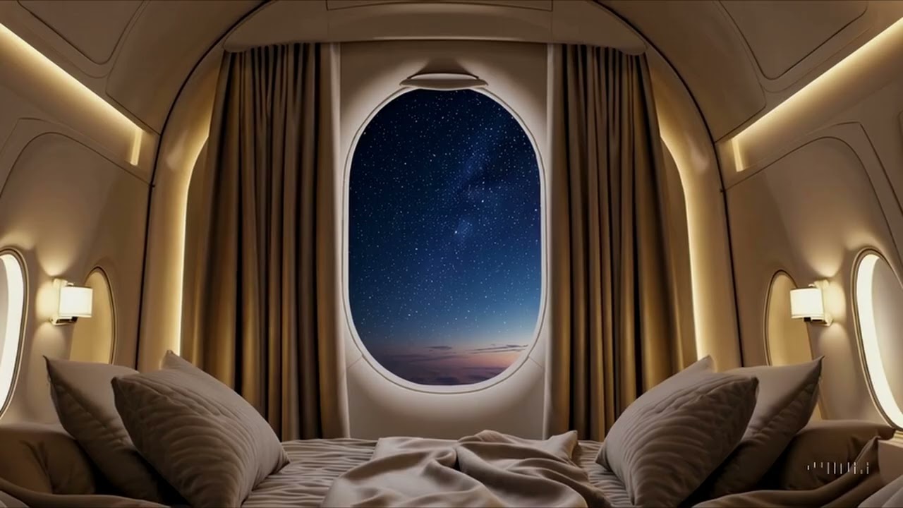 9 Hours Private Jet White Noise ✈️ Luxury Night Flight for Deep Sleep