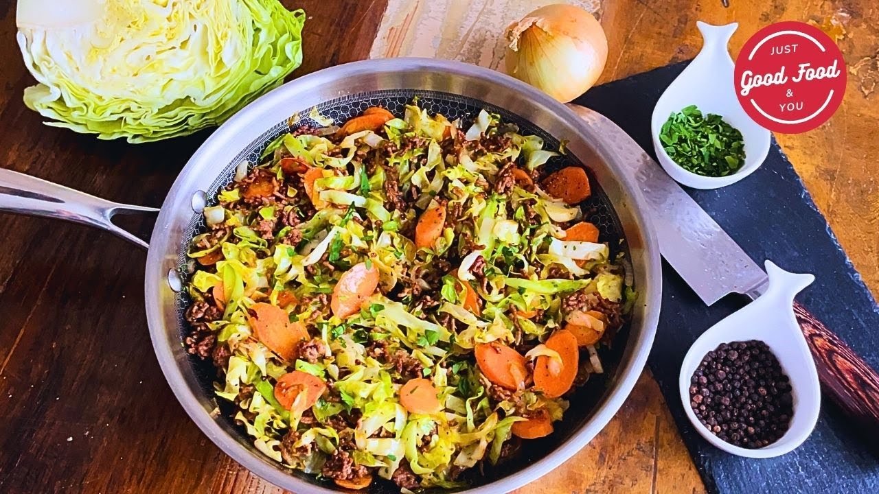 Spitzkohl-Hackfleisch-Pfanne | Spitzkohl-Pfanne in 20 Minuten | Kohl-Rezept mit Hackfleisch 