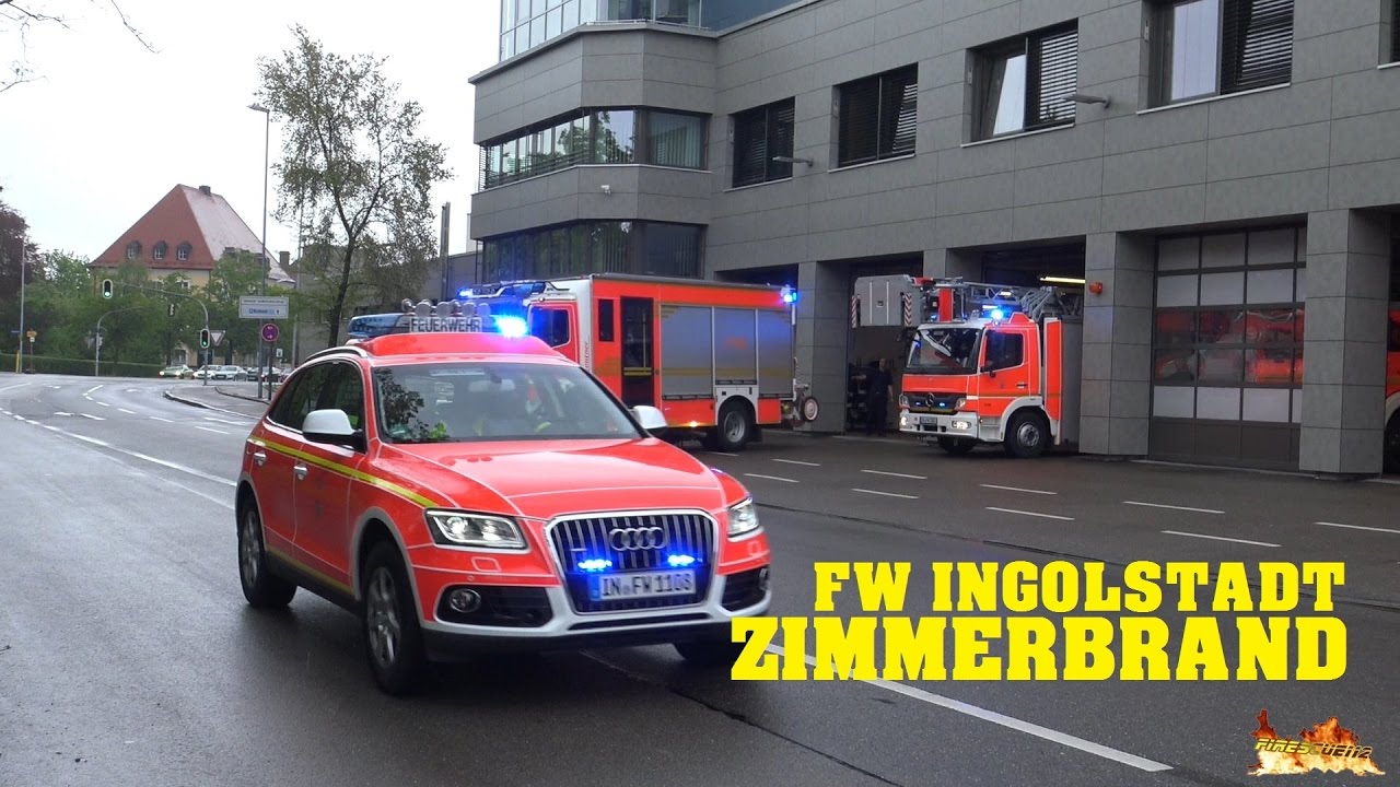 [Zimmerbrand - Personen in Gefahr] Ausr&uuml;cken der Berufs- und Freiwilligen Feuerwehr Ingolstadt!