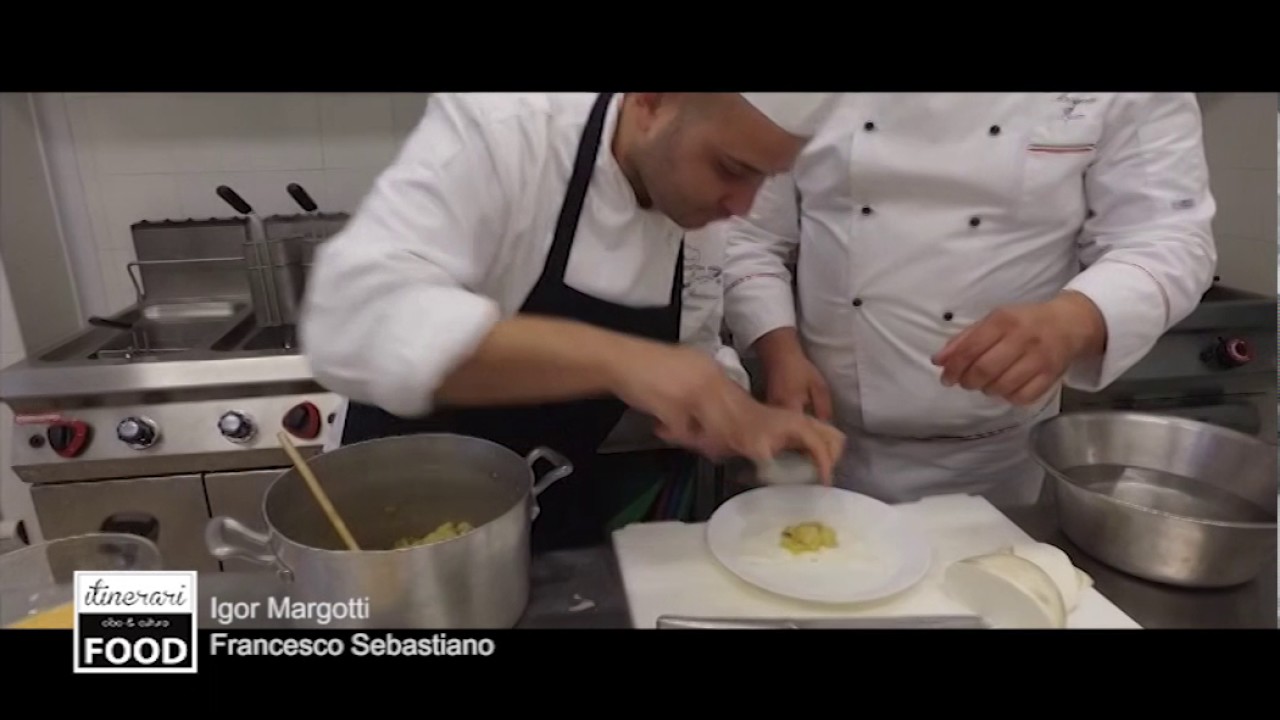Pasta e patate con crema di provola e  guanciale