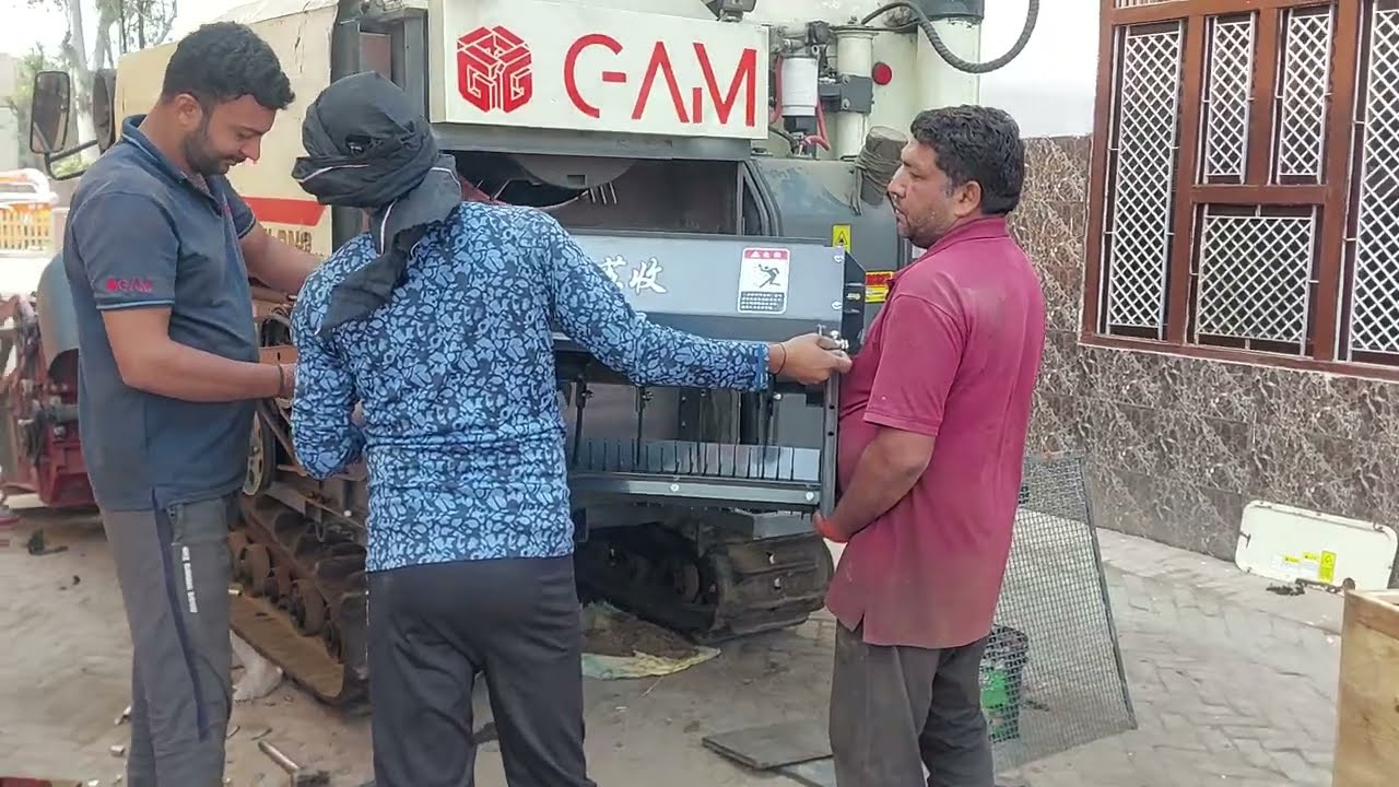 GAM Machine SMS Installation Process Combine Harvester Machine Mini Combine