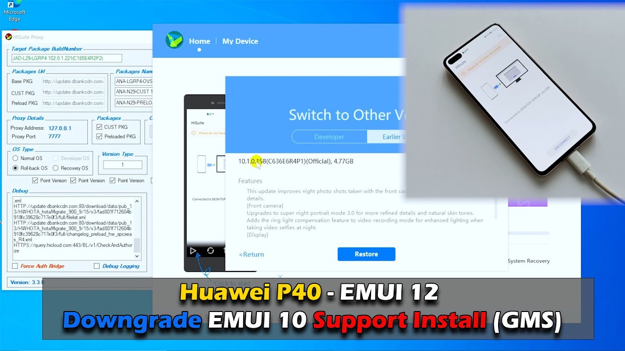 Huawei P40 - EMUI 12 Downgrade EMUI 10 Support Install (GMS)