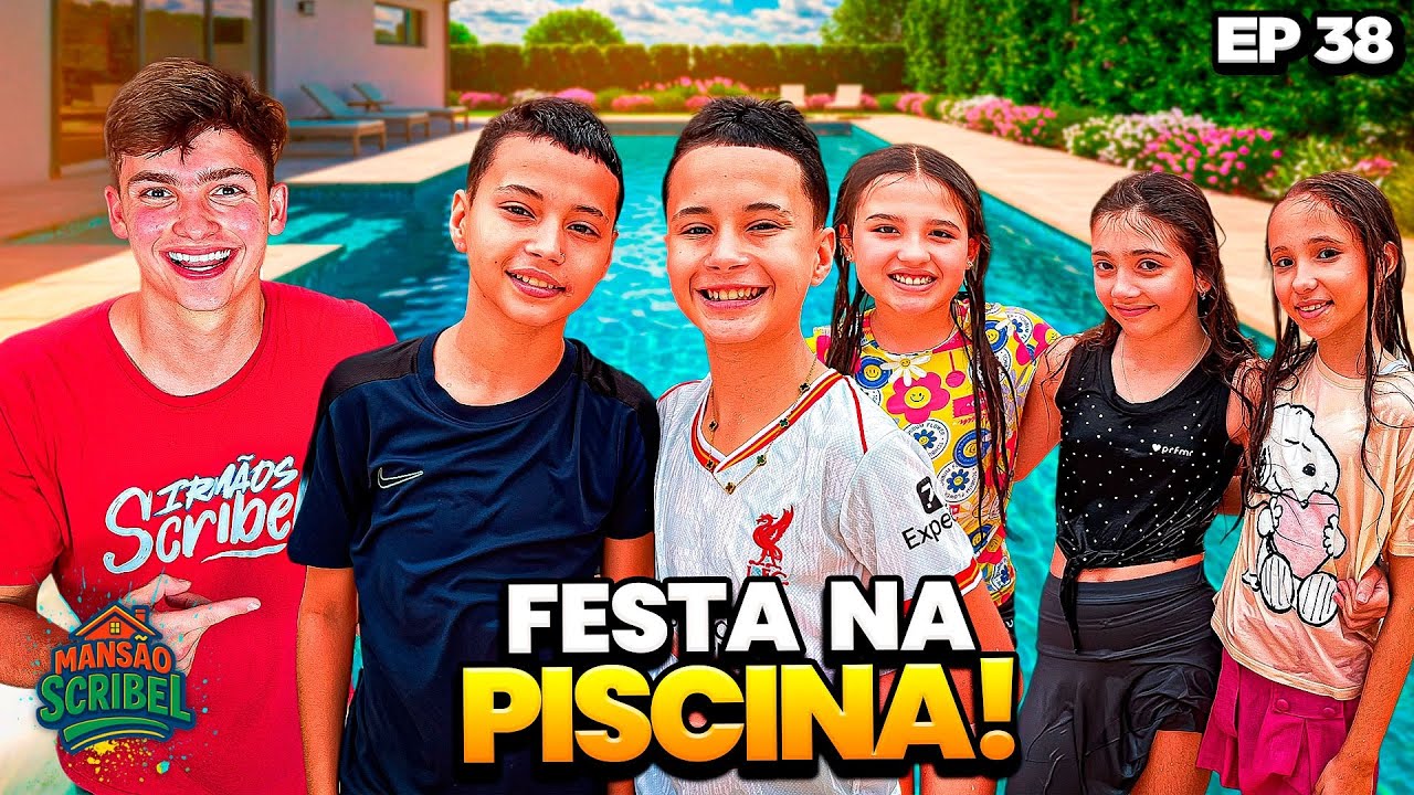 OS GEMEOS ANTÔNIO E JP FIZERAM UMA FESTA NA PISCINA DA MANSÃO SCRIBEL 😱 •Irmãos Scribel•