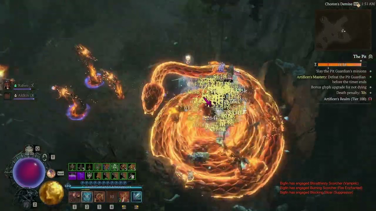 Diablo 4 Season 9 Eternal PIT 100 Sorcerer Hydra Under 5 Mins