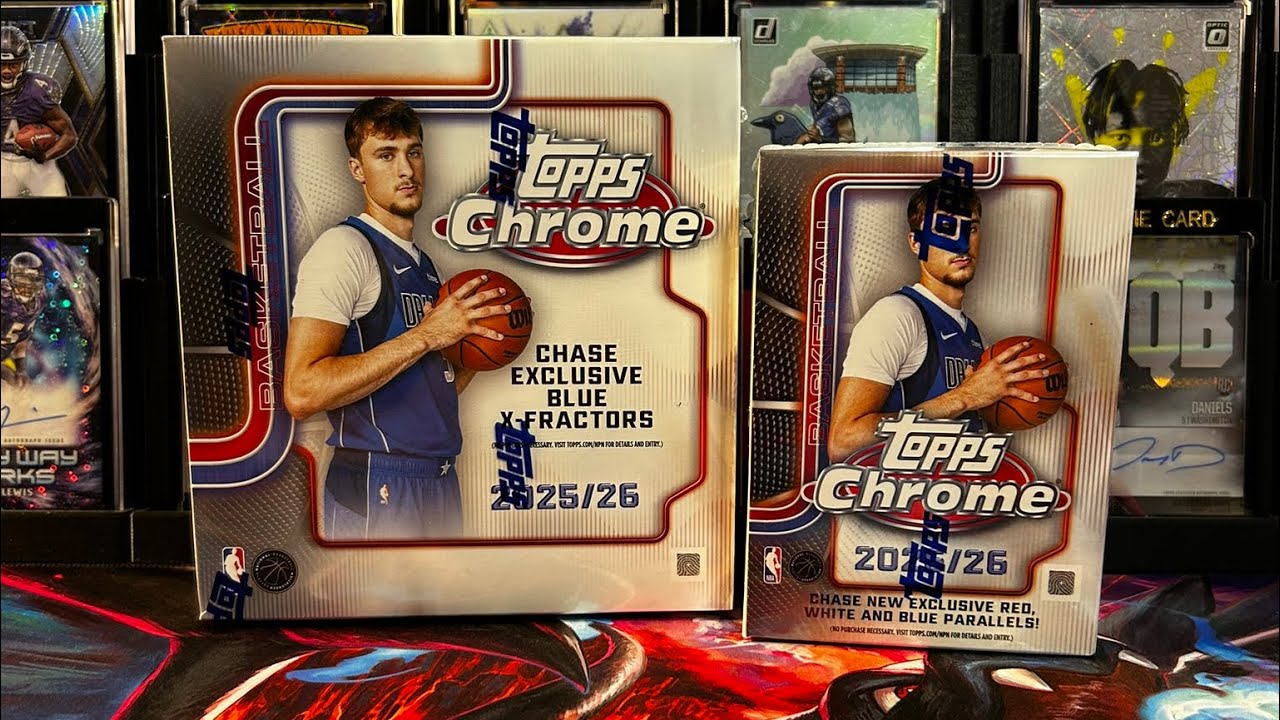 Набор баскетбольных карточек Topps Chrome 2025-26 Rip! 1 бластер и 1 мега-бластер!
