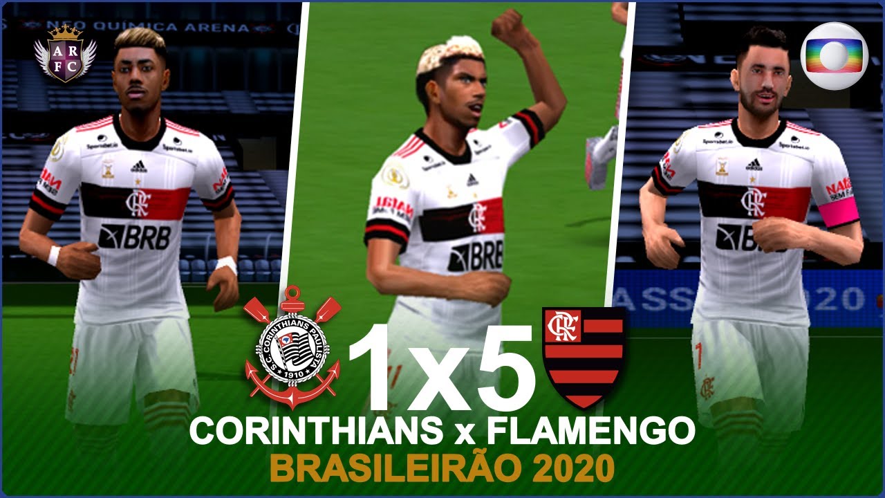 CORINTHIANS 1 x 5 FLAMENGO | BRASILEIRÃO RECRIADO NO PES 2020 PSP