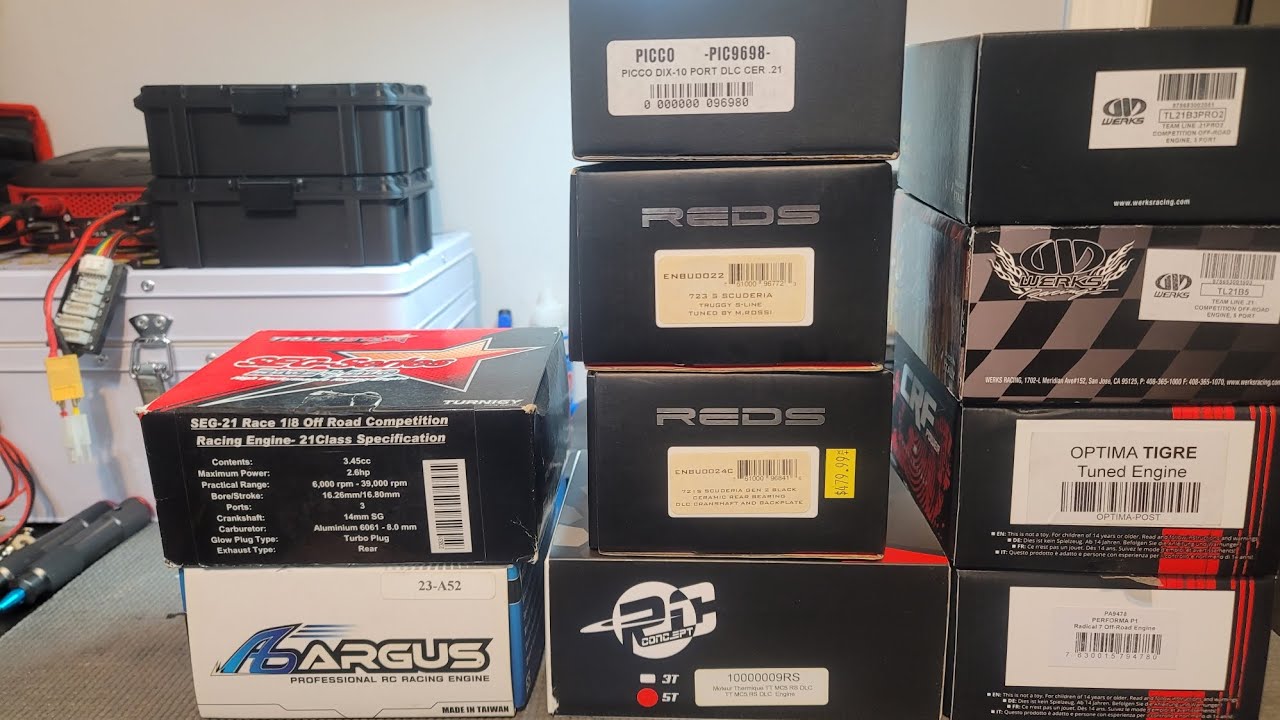 Nitro Engine Collection Part 3 Final Trackstar Argus Picco Reds RC Concept Werks Optima Performa