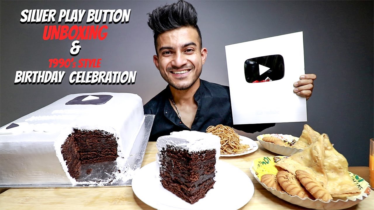 Birthday special MUKBANG in 1990's style | Unboxing my Silver Play Button