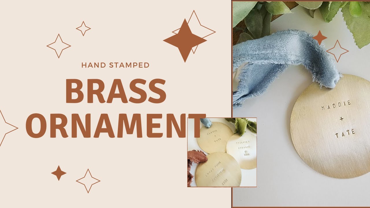 Stamp A Brass Ornament With Me #handstamped #christmasornaments #goldornments