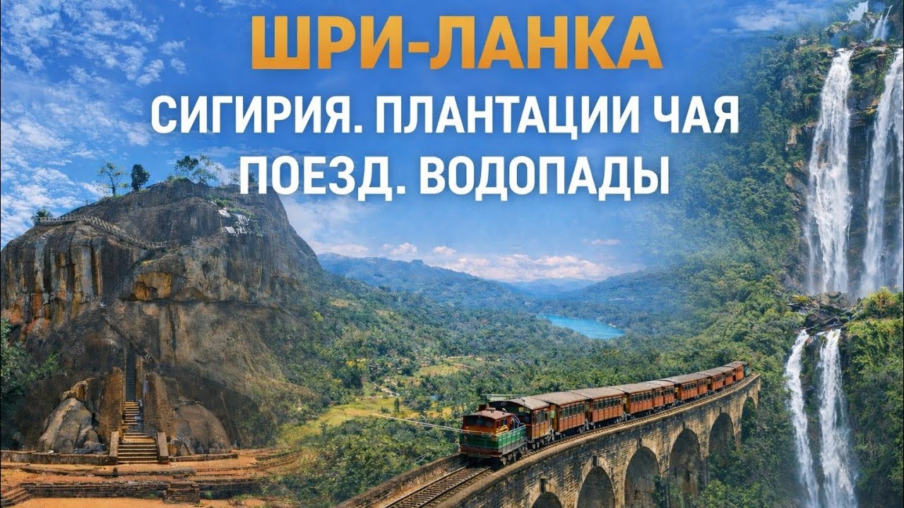 Шри-Ланка. Природные красоты острова. Сигирия, плантации цейлонского чая, поезд, водопады, слоны.
