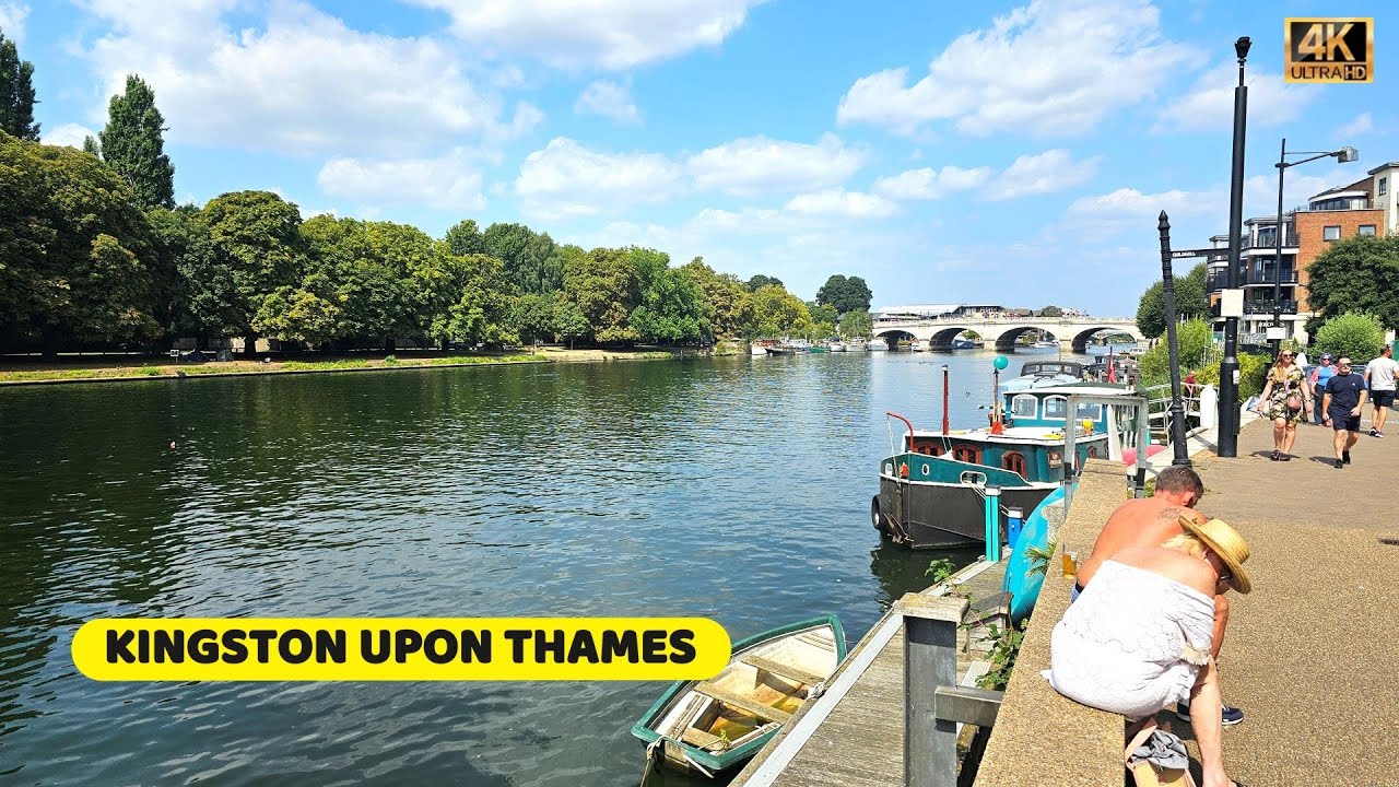 Kingston Upon Thames Walk Tour: Riverside & Market Walk | London, UK | 4K