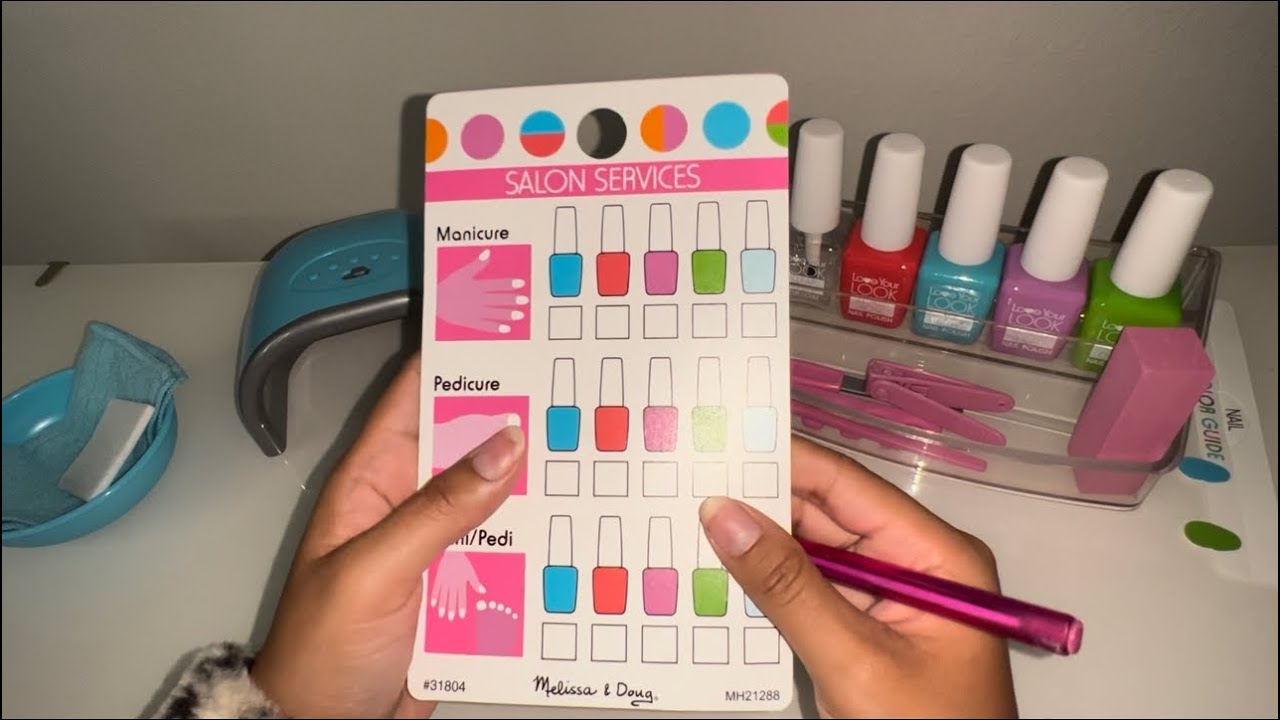 ASMR- Nail salon roleplay with plastic nail set #asmr