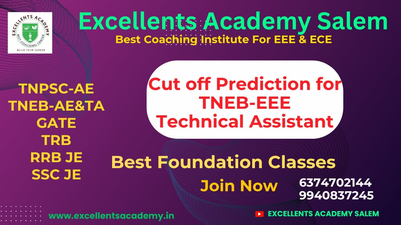 TNEB-EEE Technical Assistant -2025 Cut-off Analysis... Best Classes for ECE&EEE Competitive Exams...