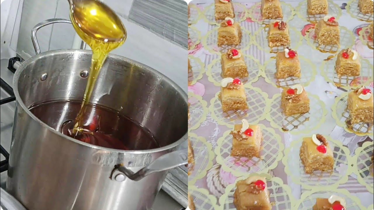 طلبية 150 حبة بقلاوة رويال بالكوكاو مع طريقة تحضير العسل في البيت 🇩🇿حلويات امال العباسية